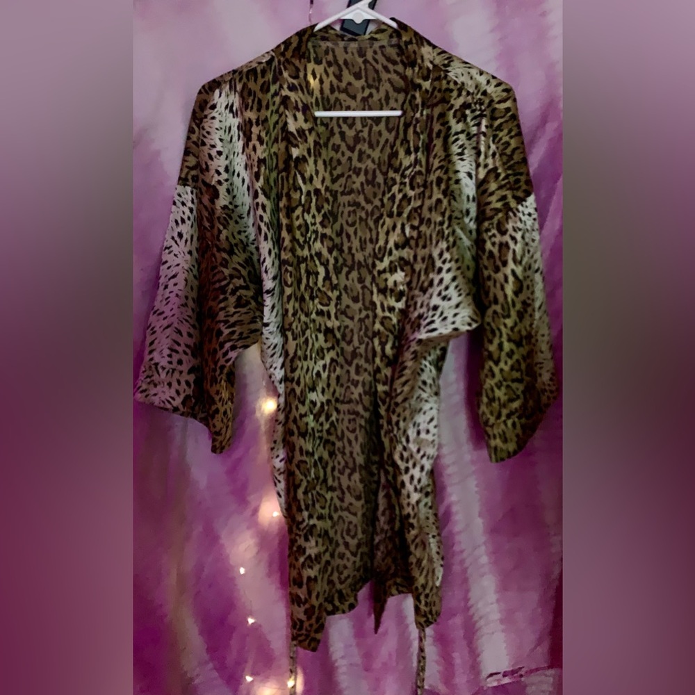 Special order Etsy made original satin leopard kimono one size fits all